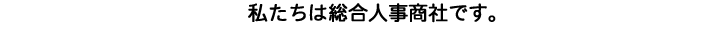 私たちは総合人事商社です。