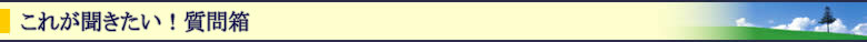 これが聞きたい！質問箱
